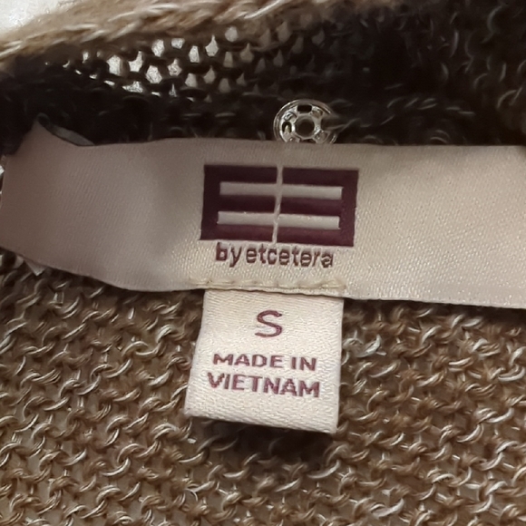 EE by Etcetera marled knit linen popover sweater with a wrap effect, size small - Picture 7 of 9